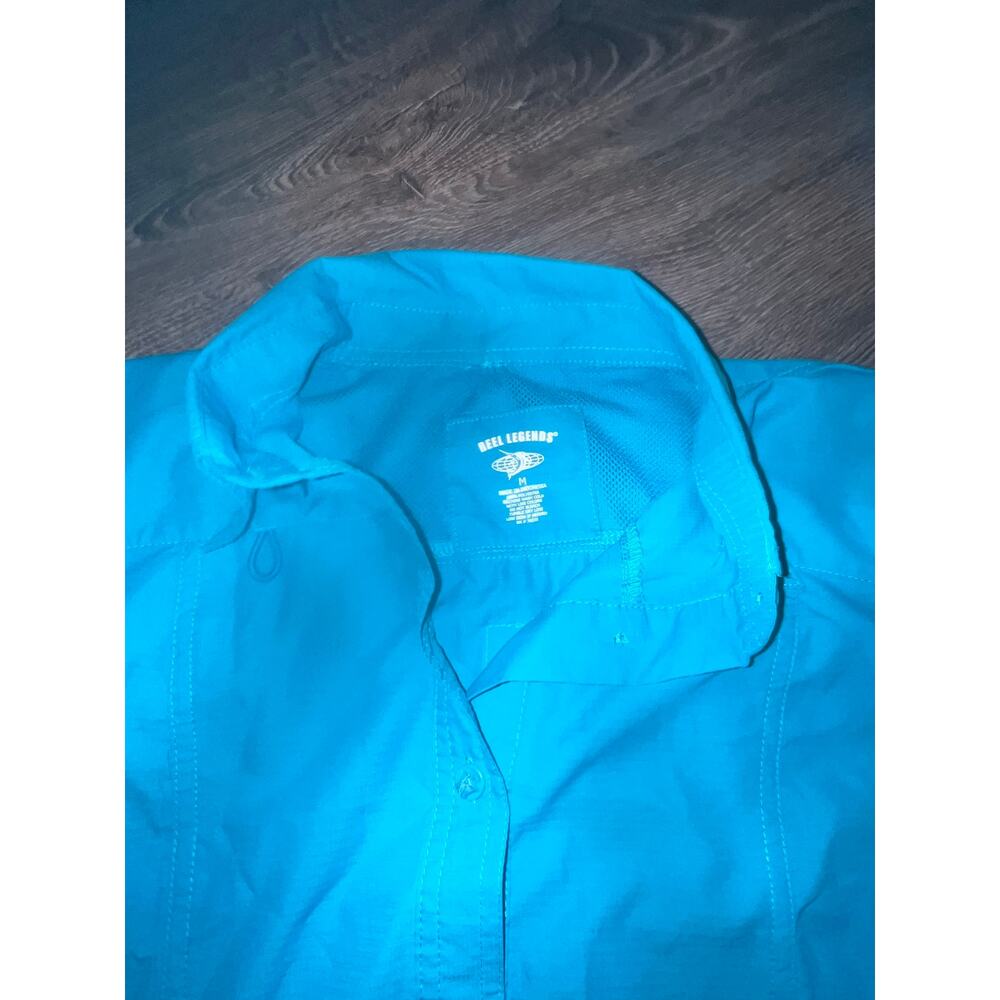 Reel Legends Turquoise Medium Full Coverage Beach Fishing Shirt (B25)